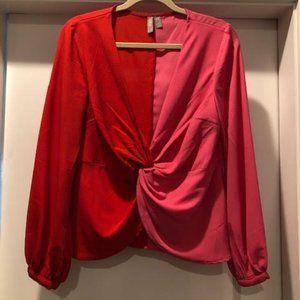 Asos Colorblock Knot Front Top